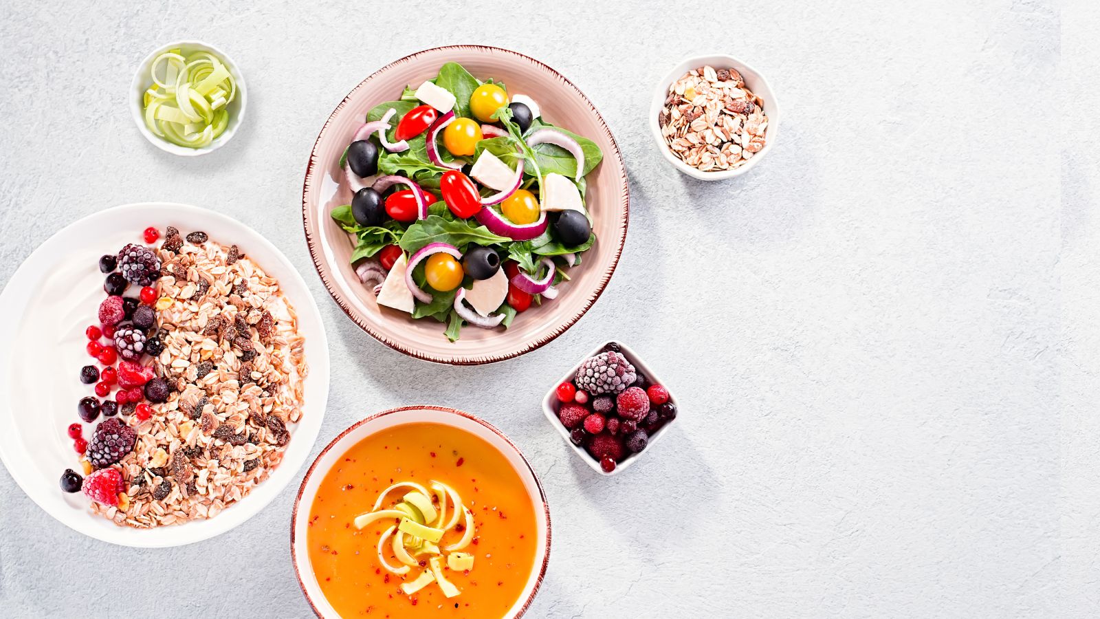 Variety of Food in bowls